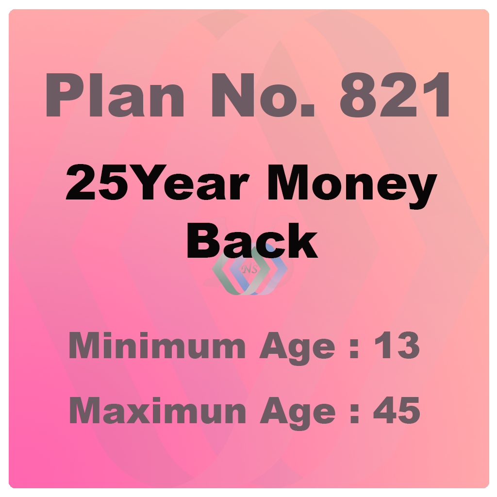 New Money Back 25Years Plan (Plan No. 821)